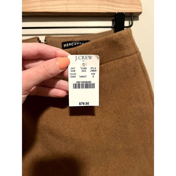 NWT J. Crew Factory Mercantile Skirt in Double-Serge Wool Women's Size 0 - Picture 2 of 8